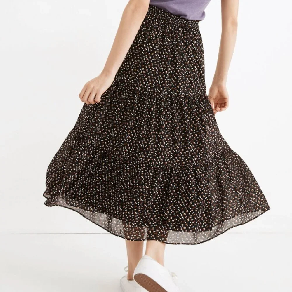 Madewell Georgette Tiered Maxi Skirt in Adorable Ditsy - Picture 3 of 7